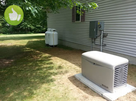 Good Installation Example Generator installed on a slab a safe distance from the home